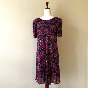 Liz Claiborne floral flowy dress with clear sequins Size 8